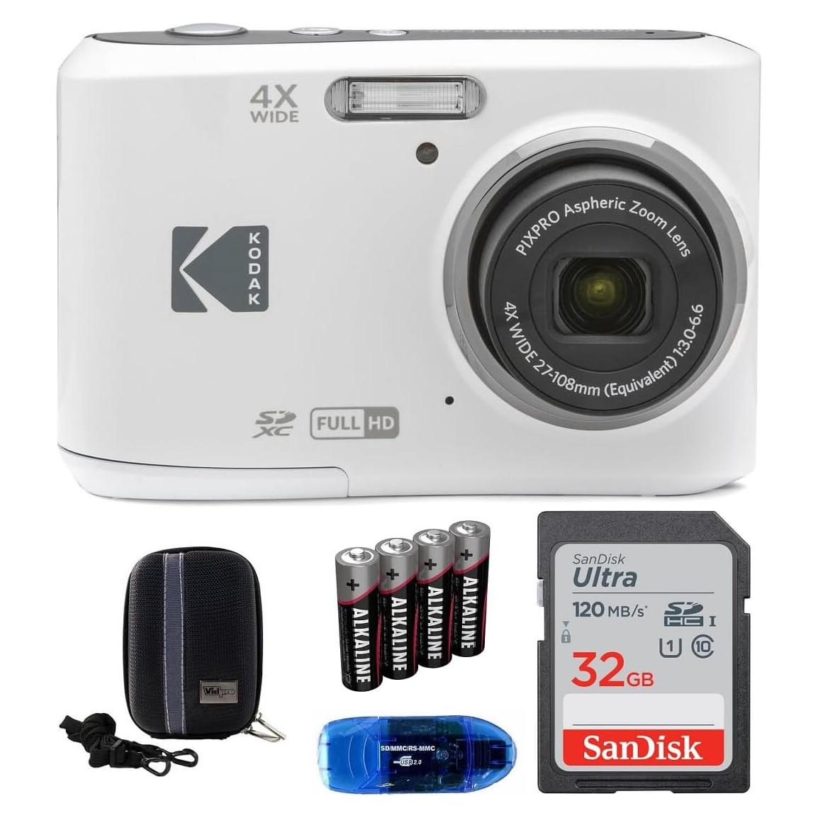 Cámara Digital Kodak Pixpro FZ45 + Accesorios 32GB Blanco