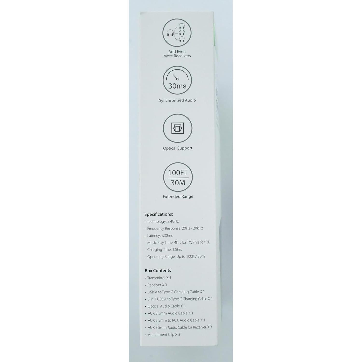 Transmisor de Audio Inalámbrico Avantree Audiplex con 3 Receptores