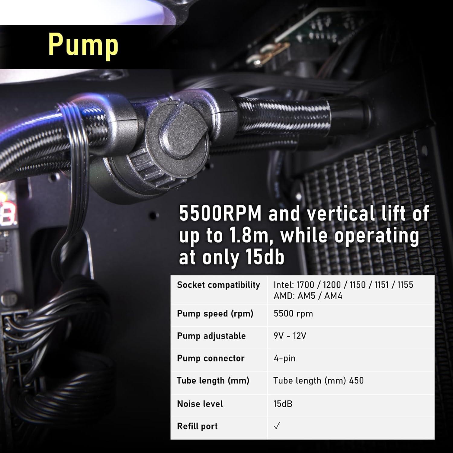 Enfriador Líquido AIO BitFenix Cube 360mm Negro para CPU