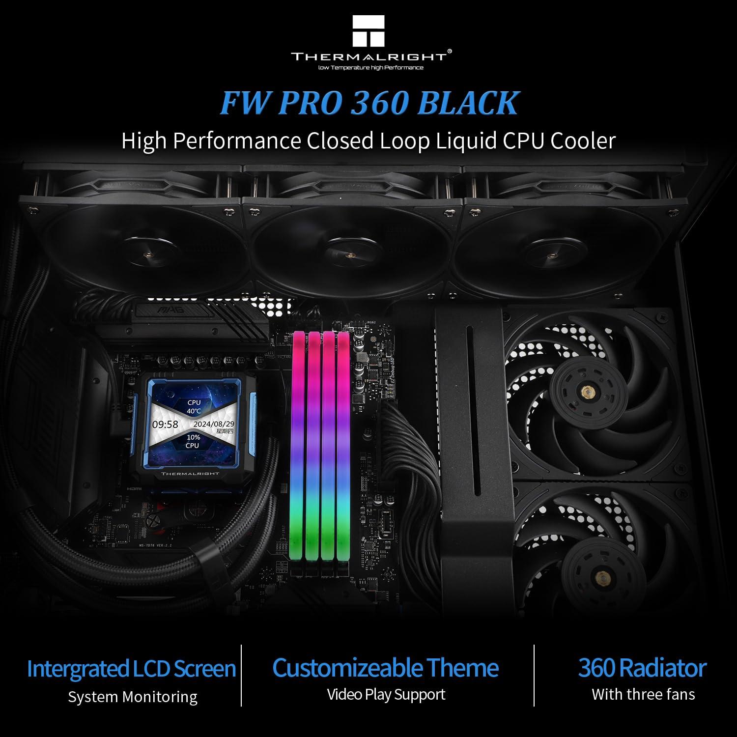 Enfriador Líquido AIO Thermalright FW PRO 360mm Negro