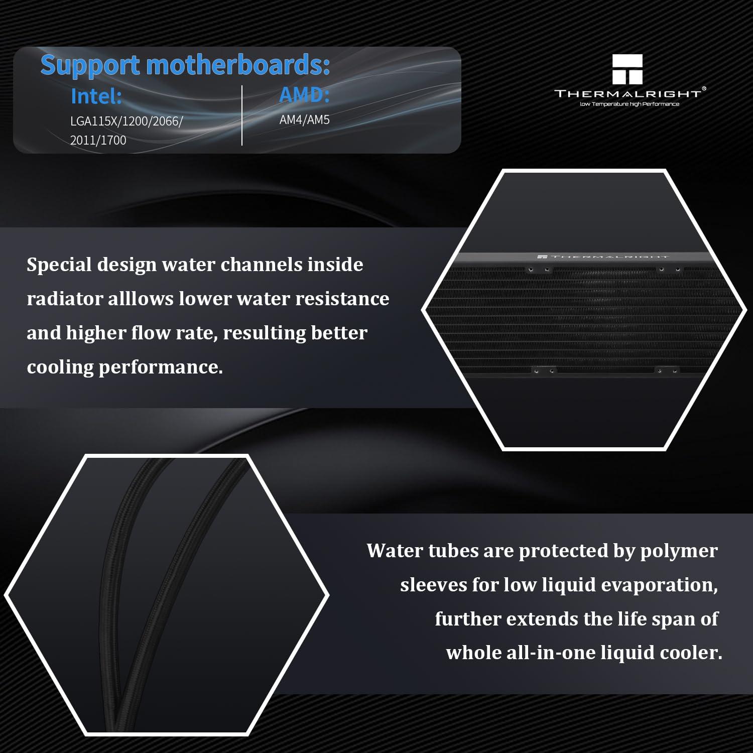 Enfriador Líquido AIO Thermalright FW PRO 360mm Negro