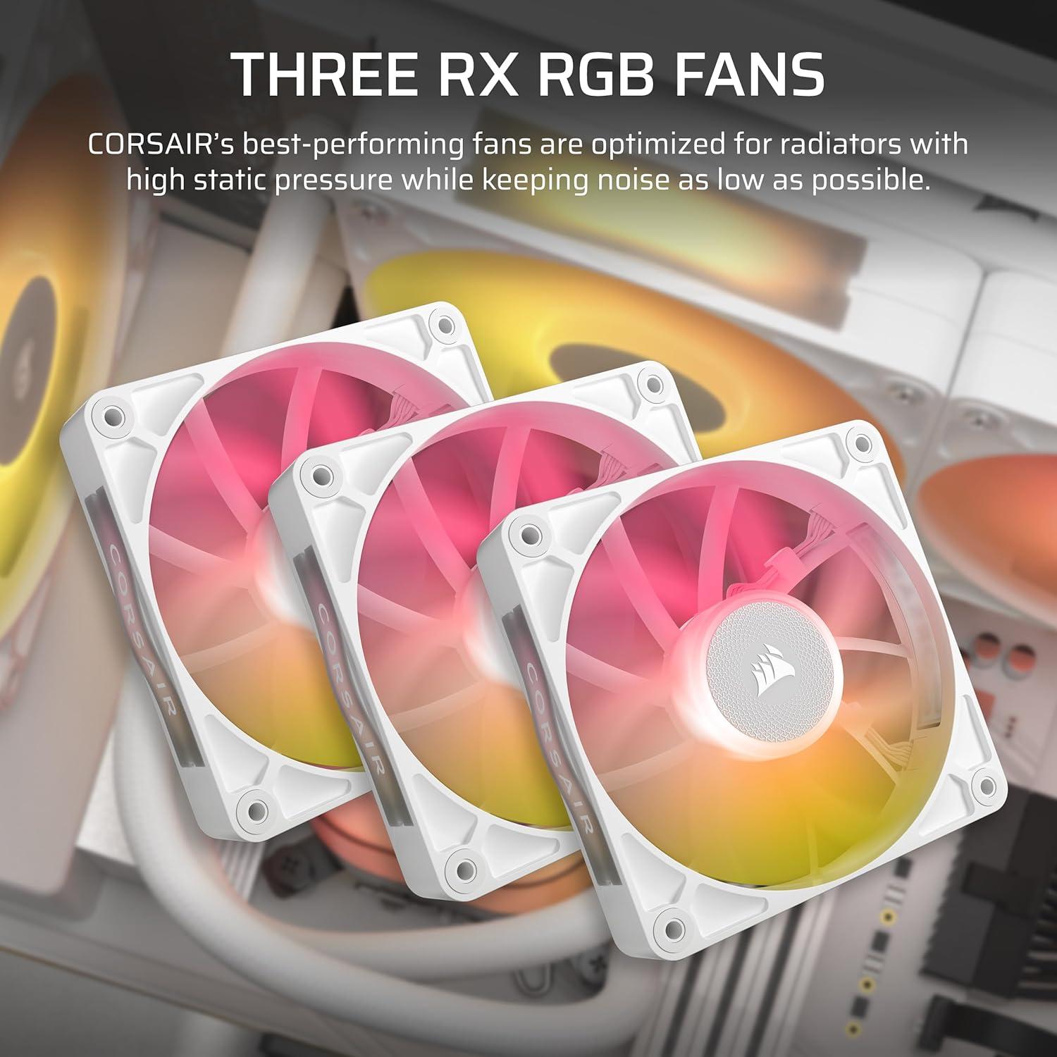 Enfriador de CPU CORSAIR iCUE Link Titan RX LCD 360mm AIO Blanco