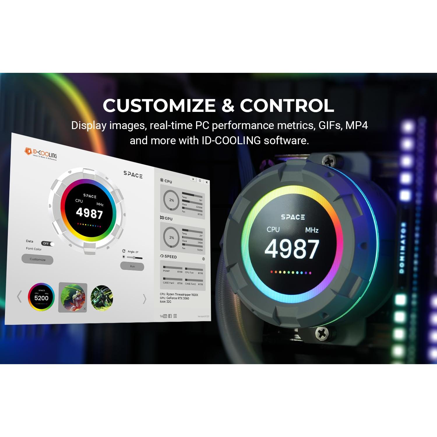 Enfriador Líquido de CPU ID-COOLING SL360 Blanco AIO 360mm