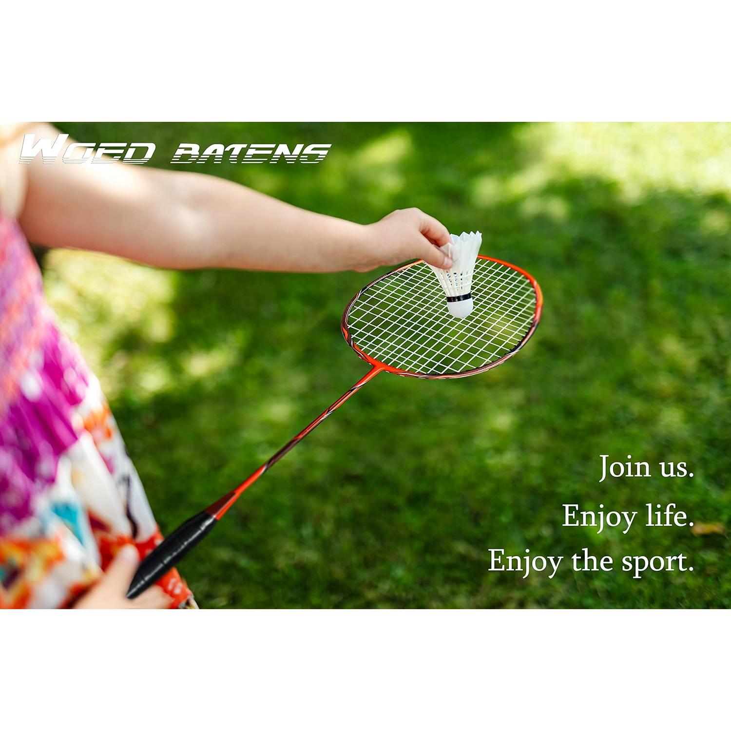 Raquetas de Bádminton WOED BATENS Fibra de Carbono 4 Pzas