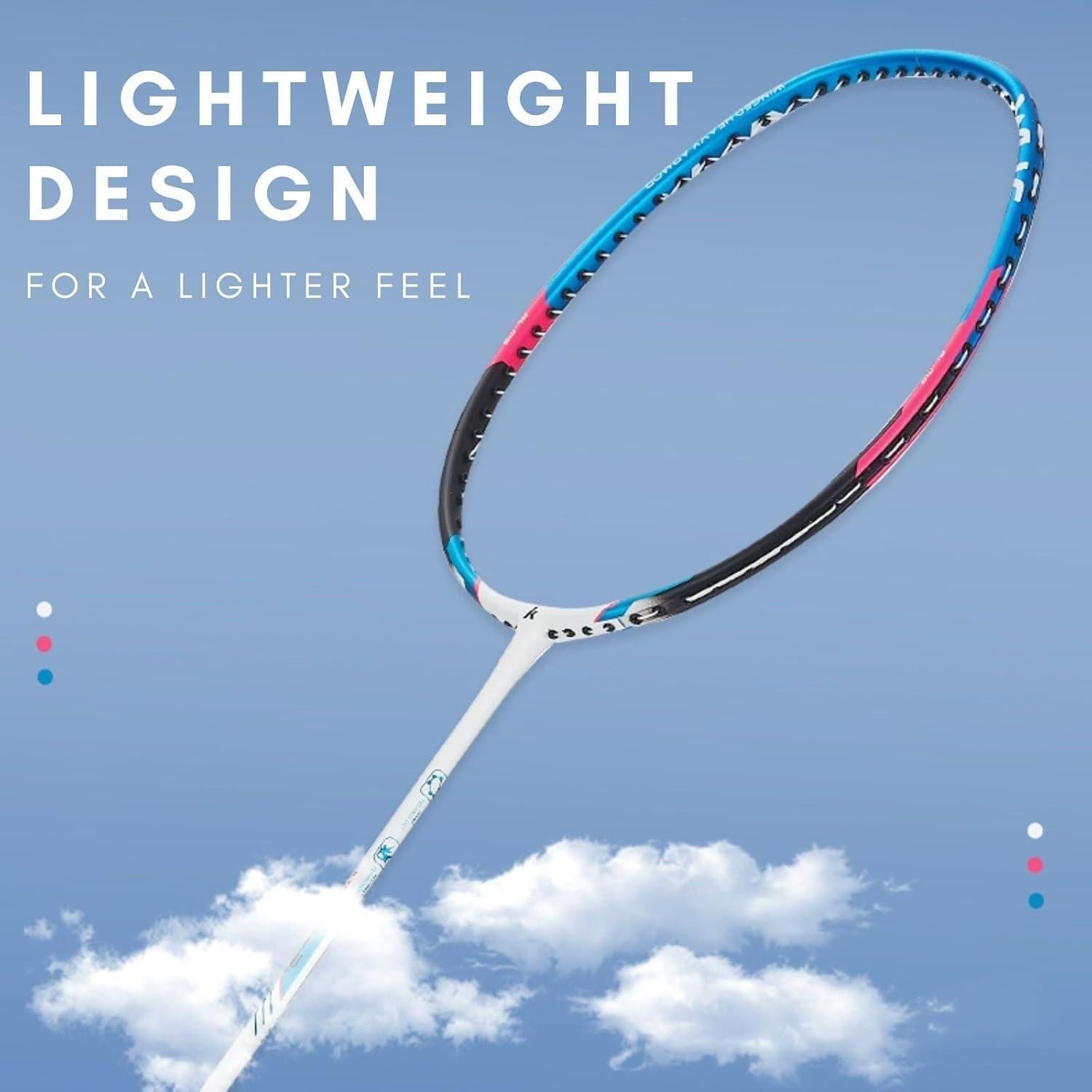 Conjunto de Bádminton Kawasaki - 2 Raquetas de Carbono y 3 Volantes