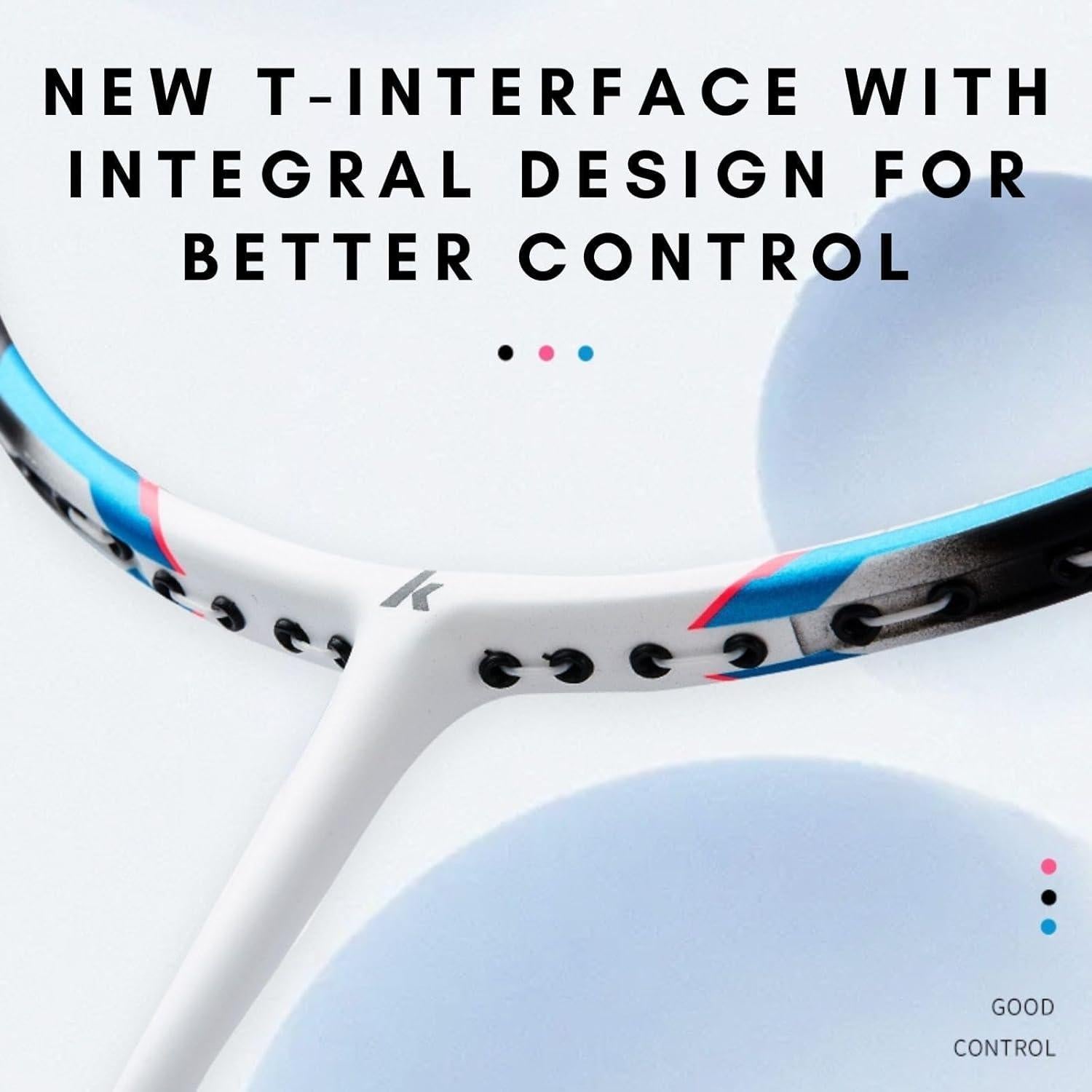 Conjunto de Bádminton Kawasaki - 2 Raquetas de Carbono y 3 Volantes