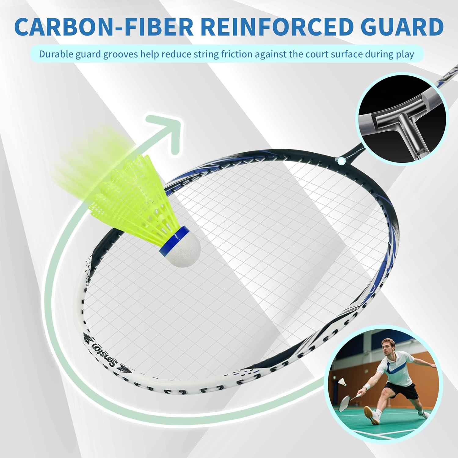 Juego de Raquetas de Bádminton Senston KJ-523 - 2 Raquetas, 6 Volantes