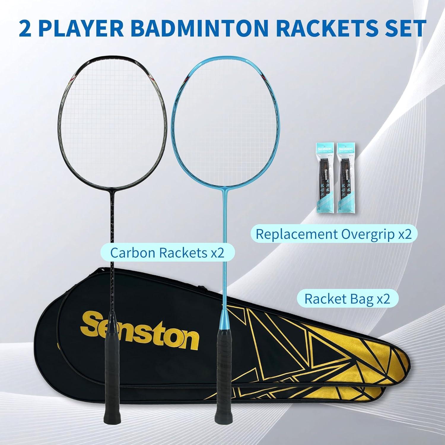 Set de Raquetas de Bádminton Senston N80 - Fibra de Carbono 5U