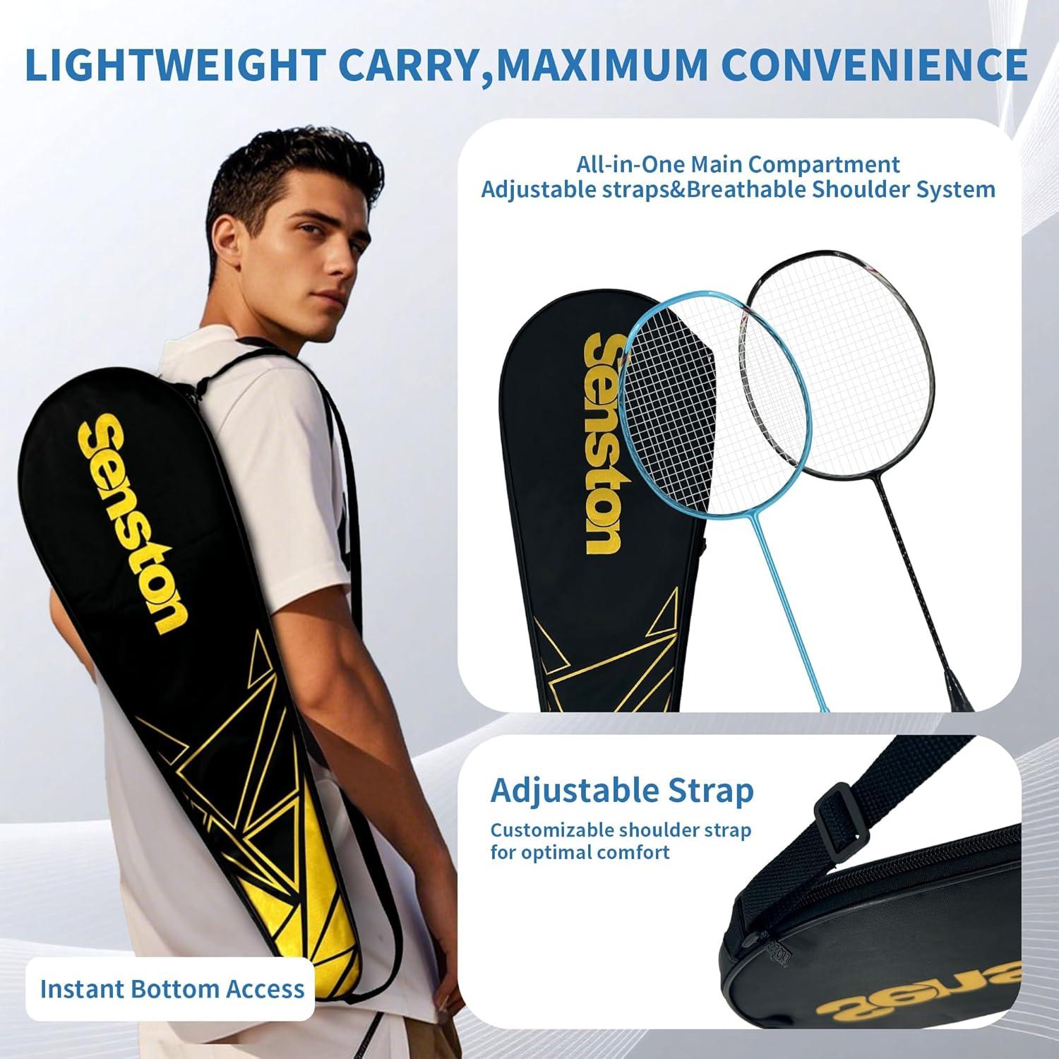 Set de Raquetas de Bádminton Senston N80 - Fibra de Carbono 5U