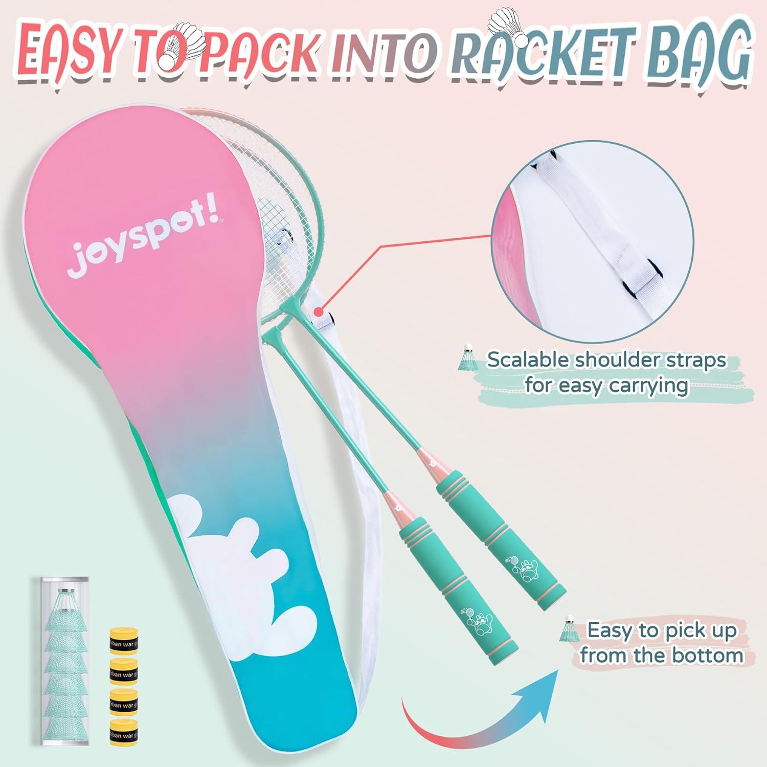 Juego de Raquetas de Bádminton JOY SPOT! 4 Raquetas y Accesorios