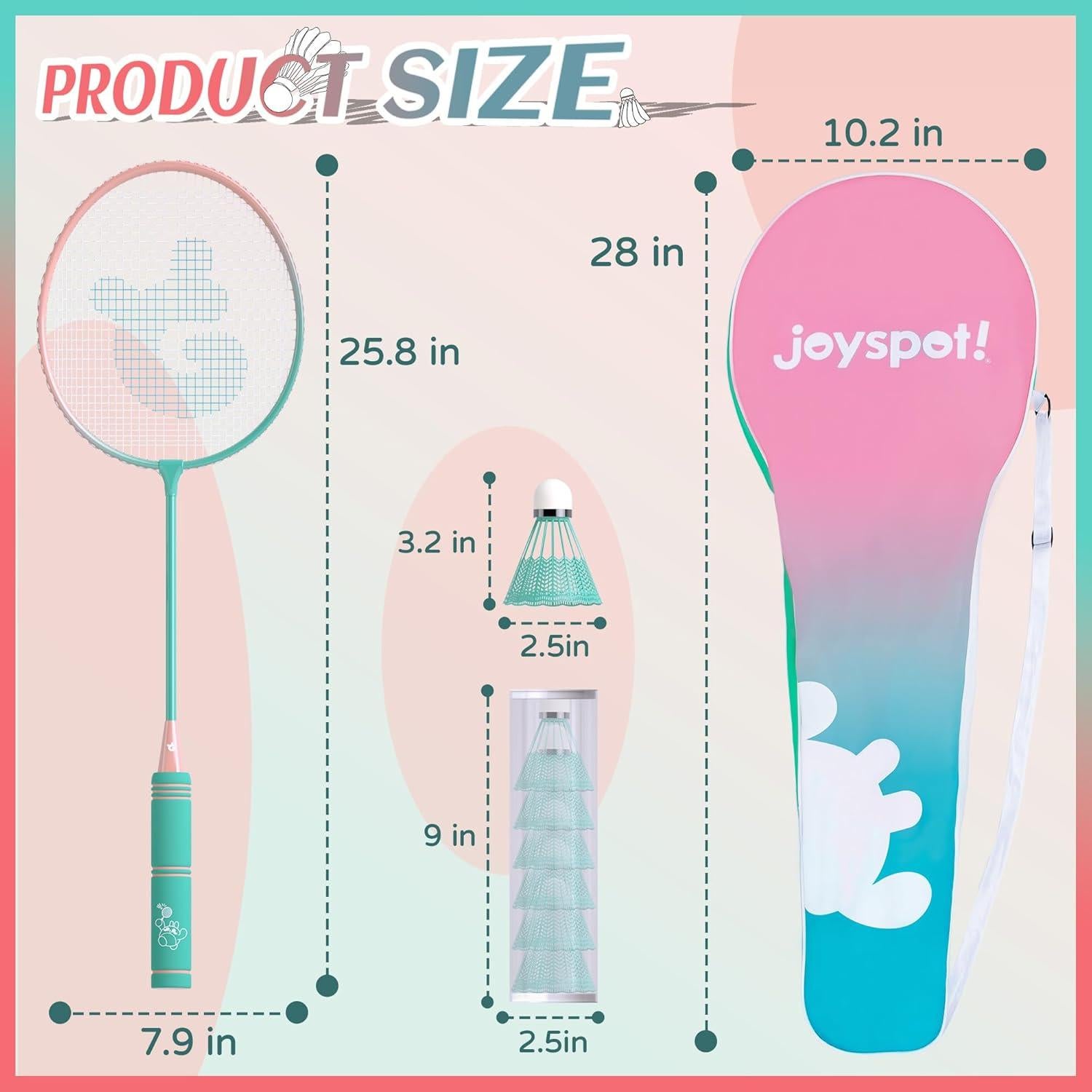 Juego de Raquetas de Bádminton JOY SPOT! 4 Raquetas y Accesorios