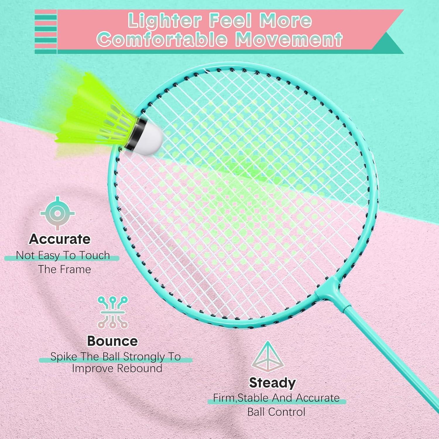 Juego de 12 Raquetas de Bádminton Chitidr con Volantes y Bolsa