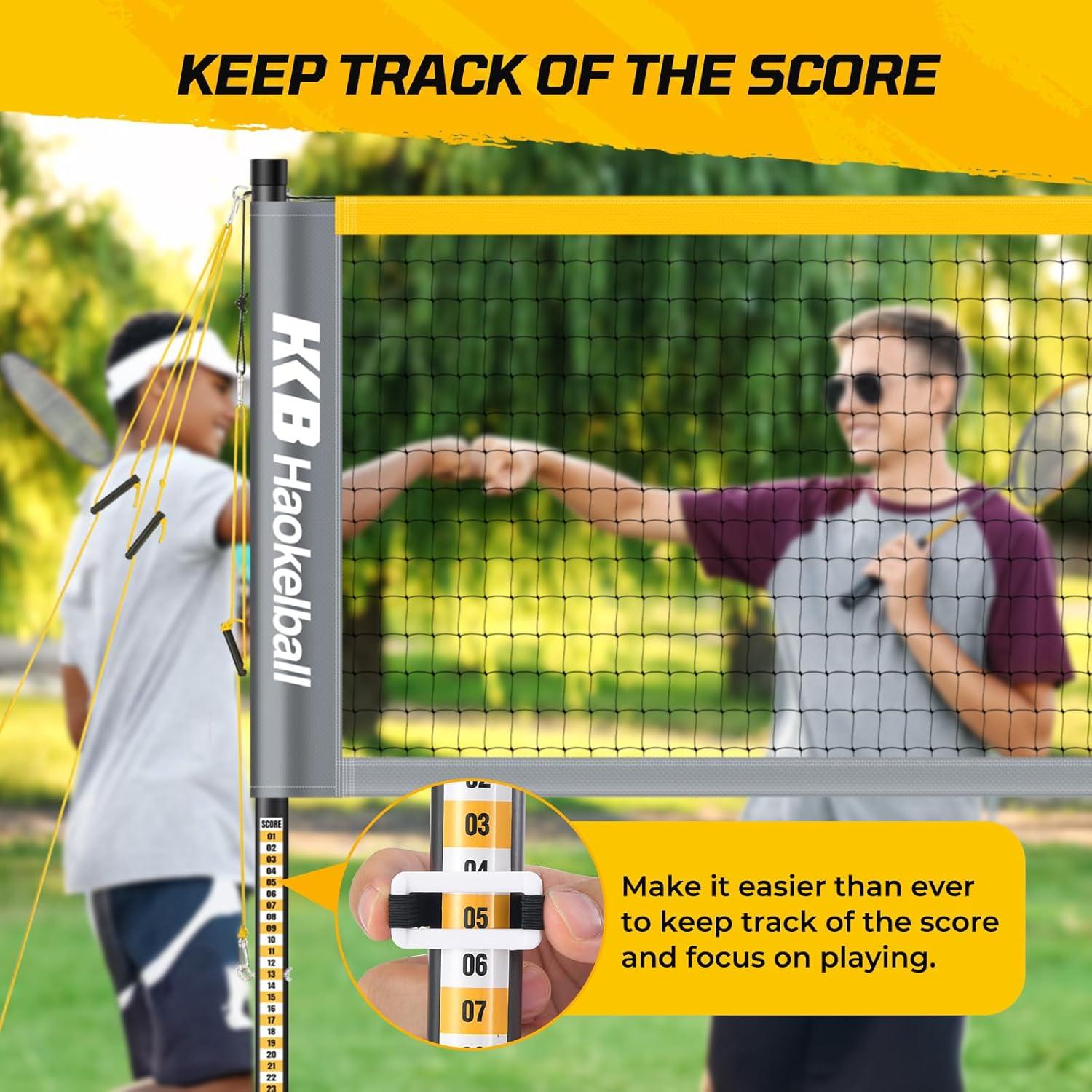 Conjunto de Bádminton Profesional Haokelball 4 Raquetas y Red