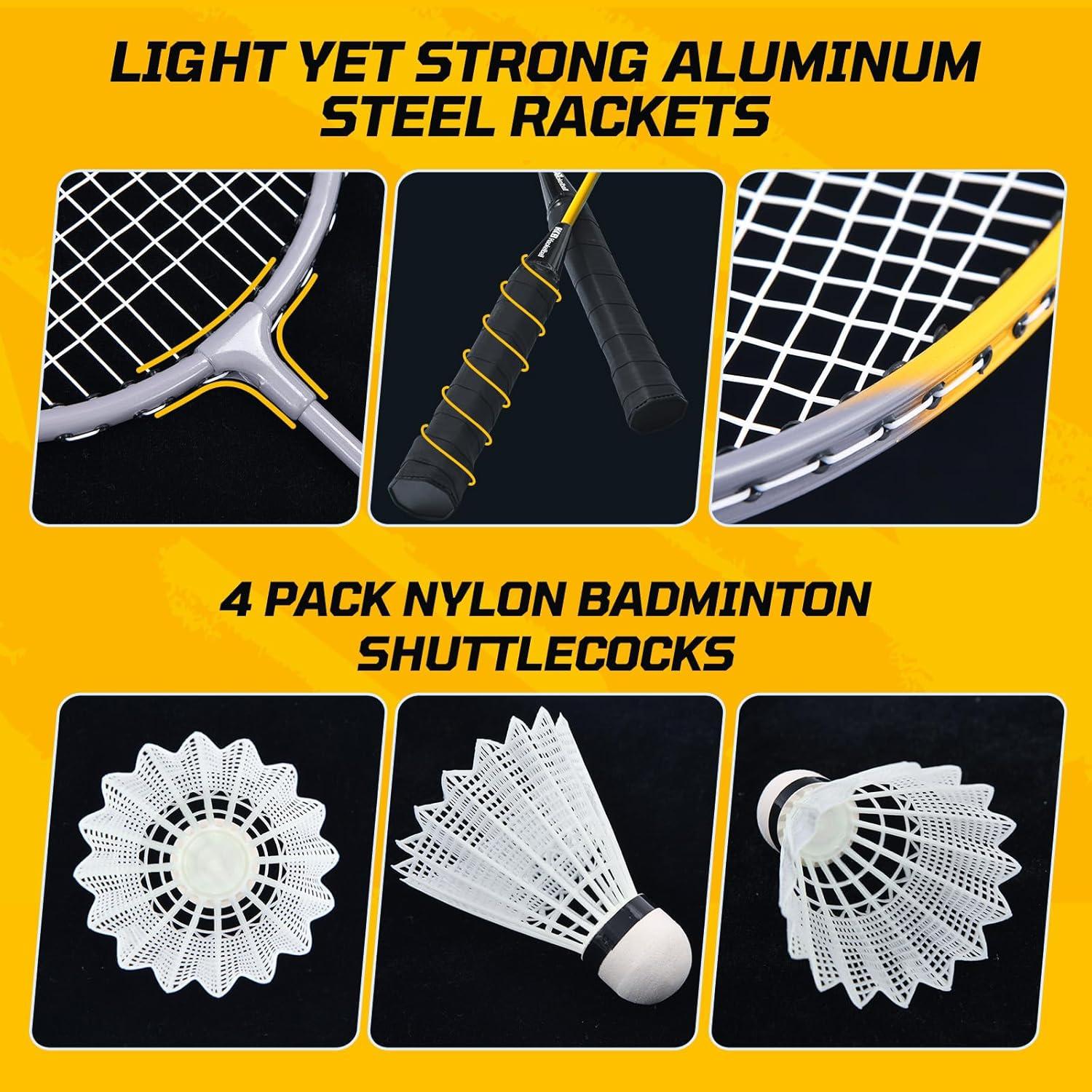 Conjunto de Bádminton Profesional Haokelball 4 Raquetas y Red