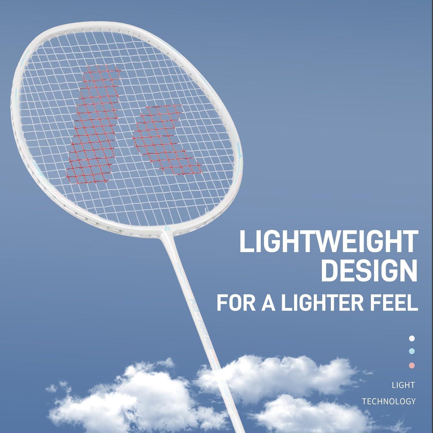 Set de bádminton Kawasaki US-KD-700PRO con 2 raquetas de carbono