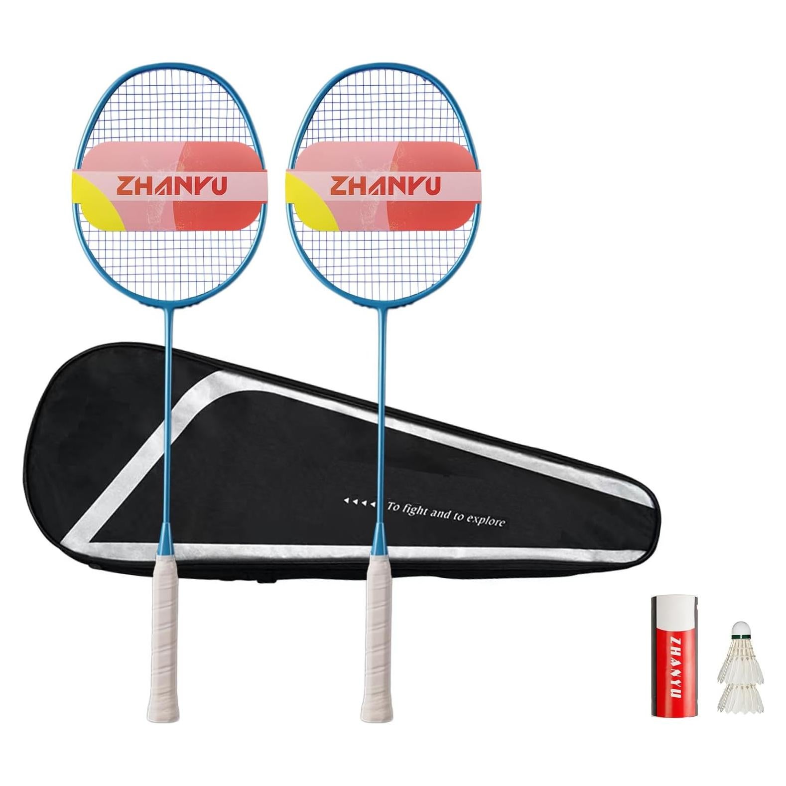 Raqueta de bádminton SQVXPKA ultraligera fibra de carbono 2 unidades