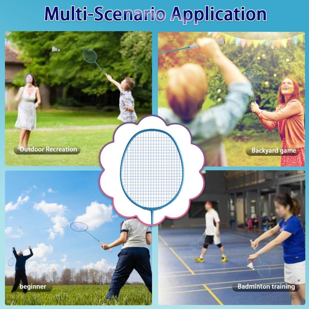 Raqueta de bádminton SQVXPKA ultraligera fibra de carbono 2 unidades