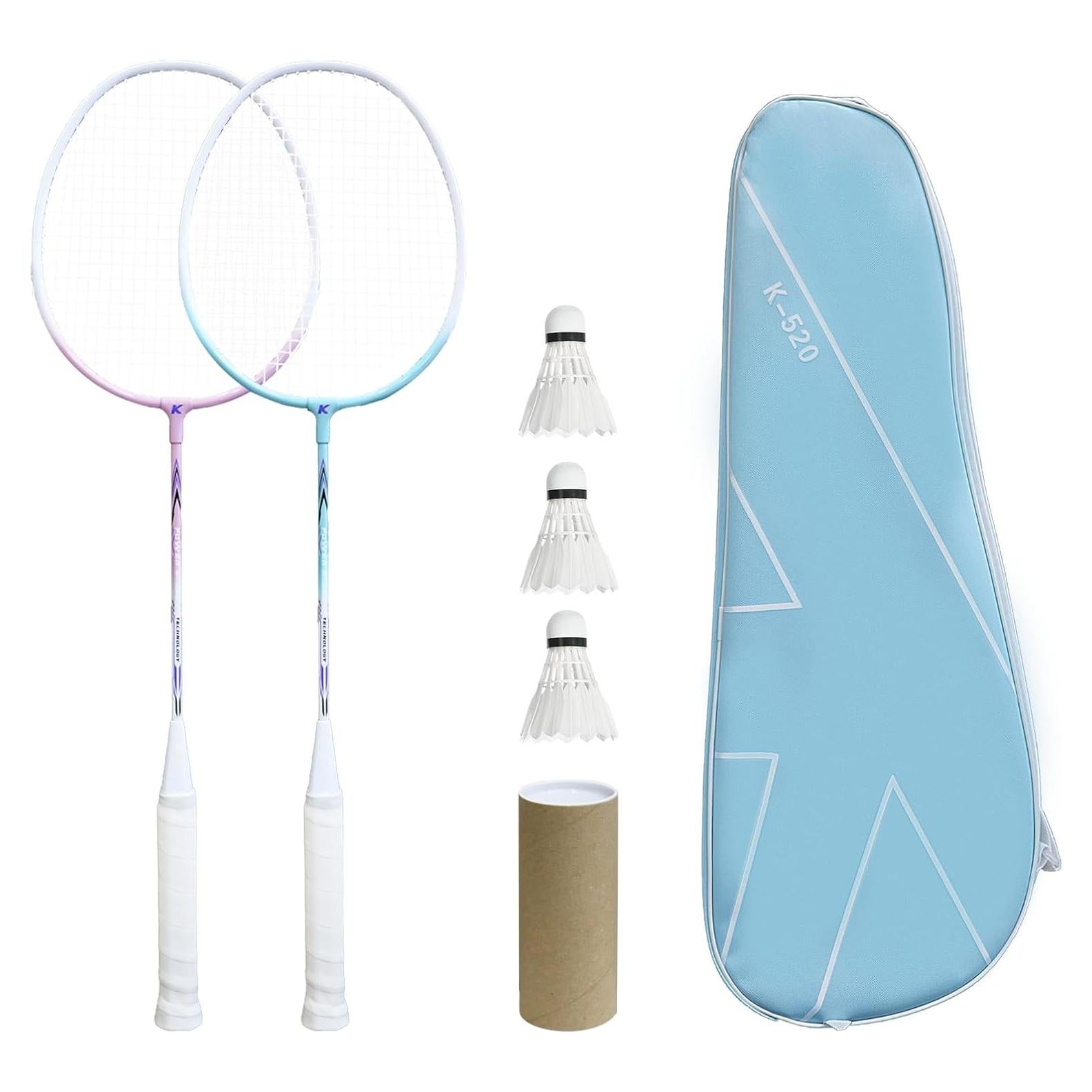 Juego de Raquetas de Bádminton PROMFMOVE K520 con 3 Volantes