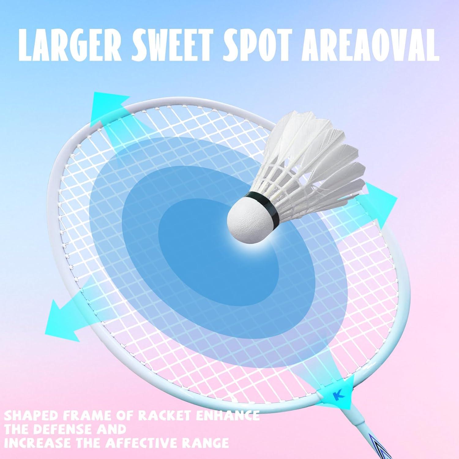 Juego de Raquetas de Bádminton PROMFMOVE K520 con 3 Volantes