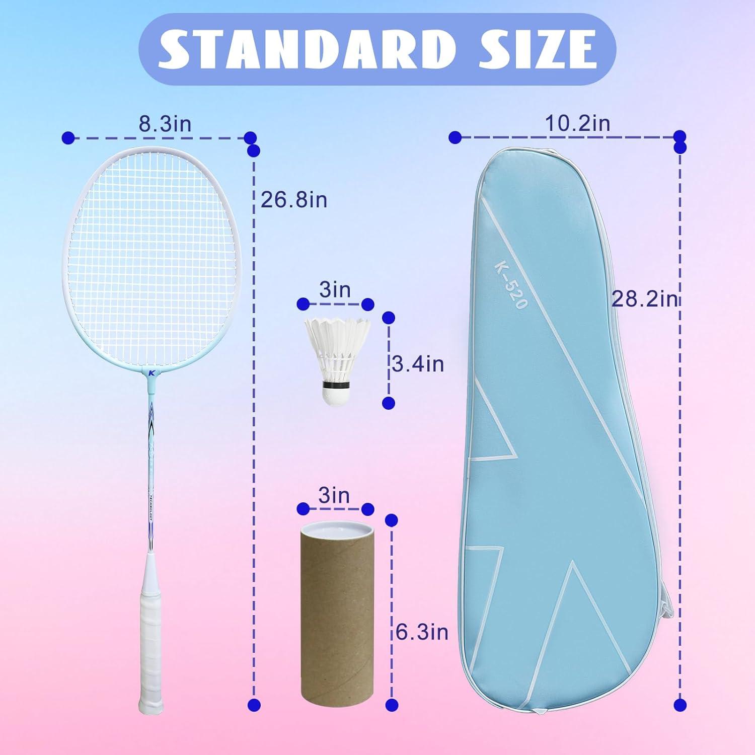 Juego de Raquetas de Bádminton PROMFMOVE K520 con 3 Volantes