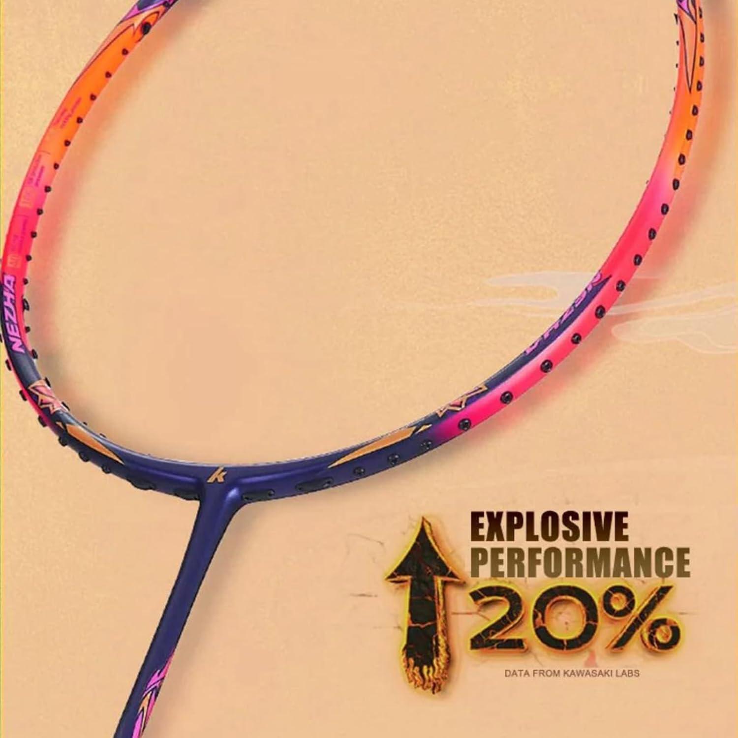 Raqueta de Bádminton Kawasaki NEZHA 35 Naranja 77g Grafito