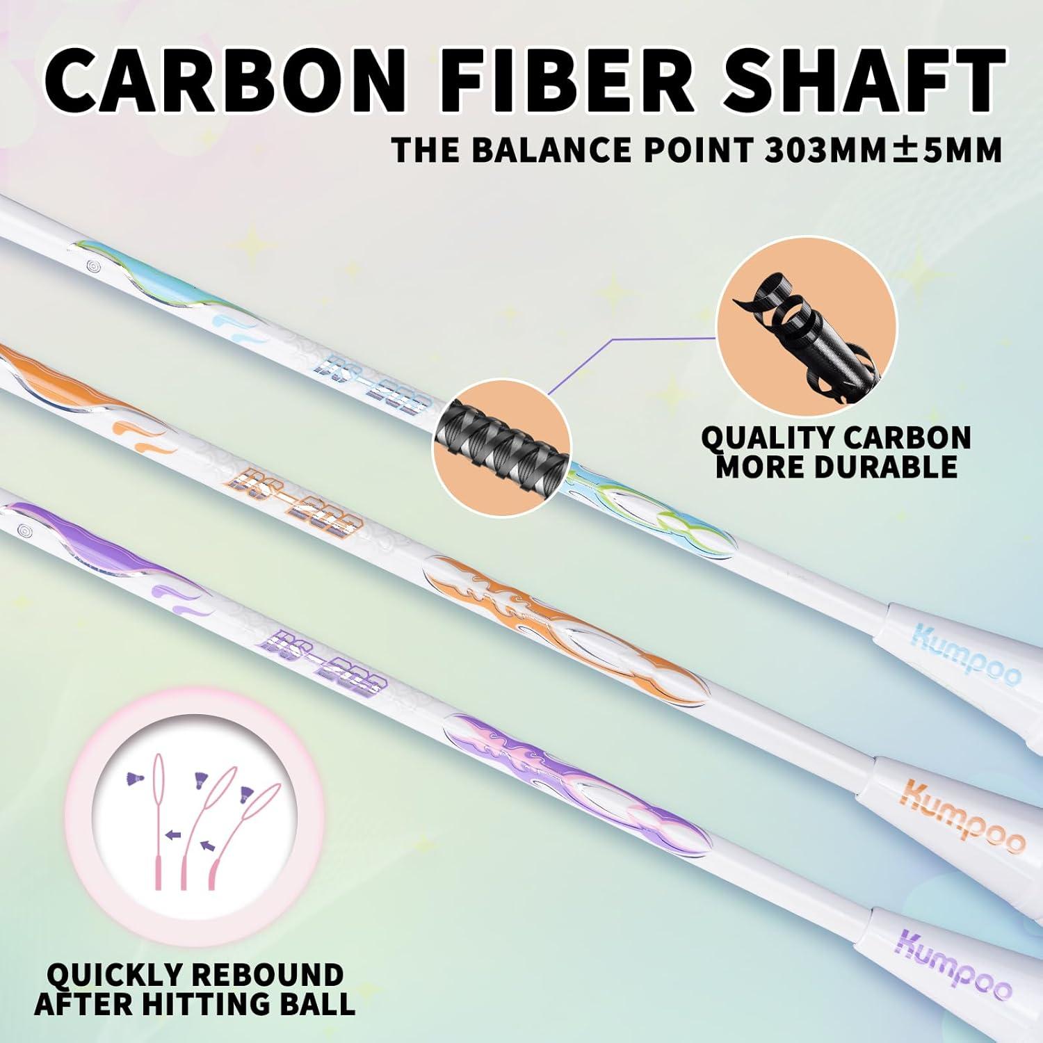 Raqueta de Bádminton KUMPOO DS-203 Fibra de Carbono 75g