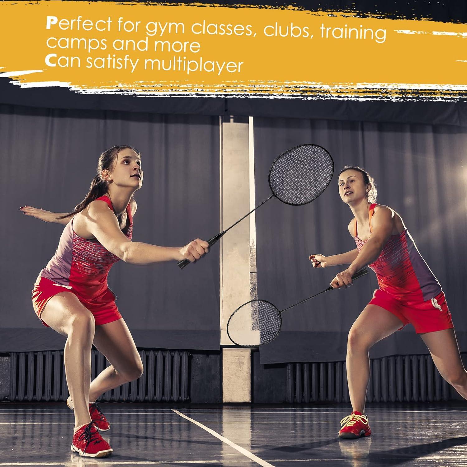 Set de 12 Raquetas de Bádminton Wettarn con 18 Volantes de Nylon