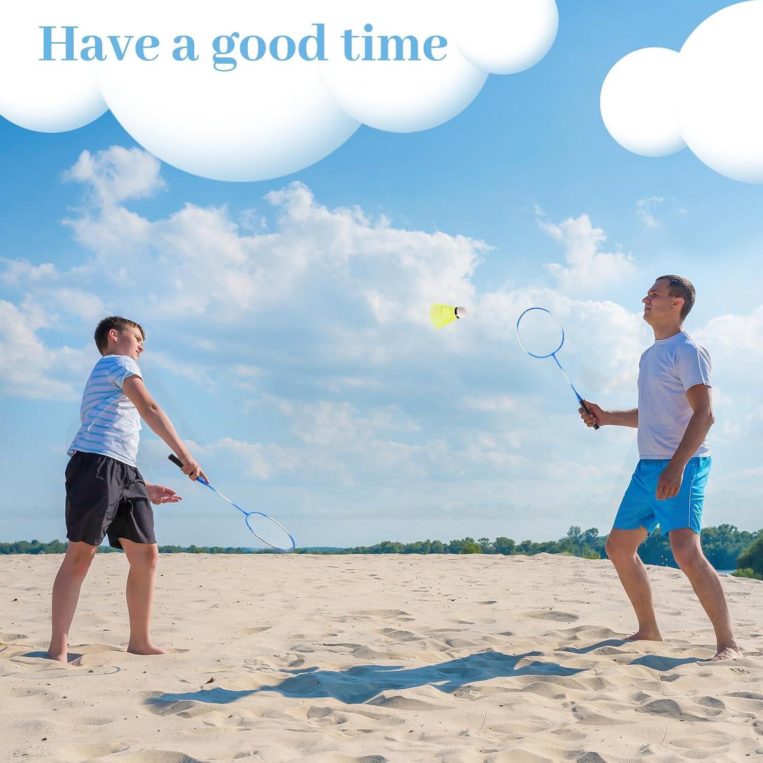 Conjunto de 8 Raquetas de Bádminton Woanger con 12 Volantes