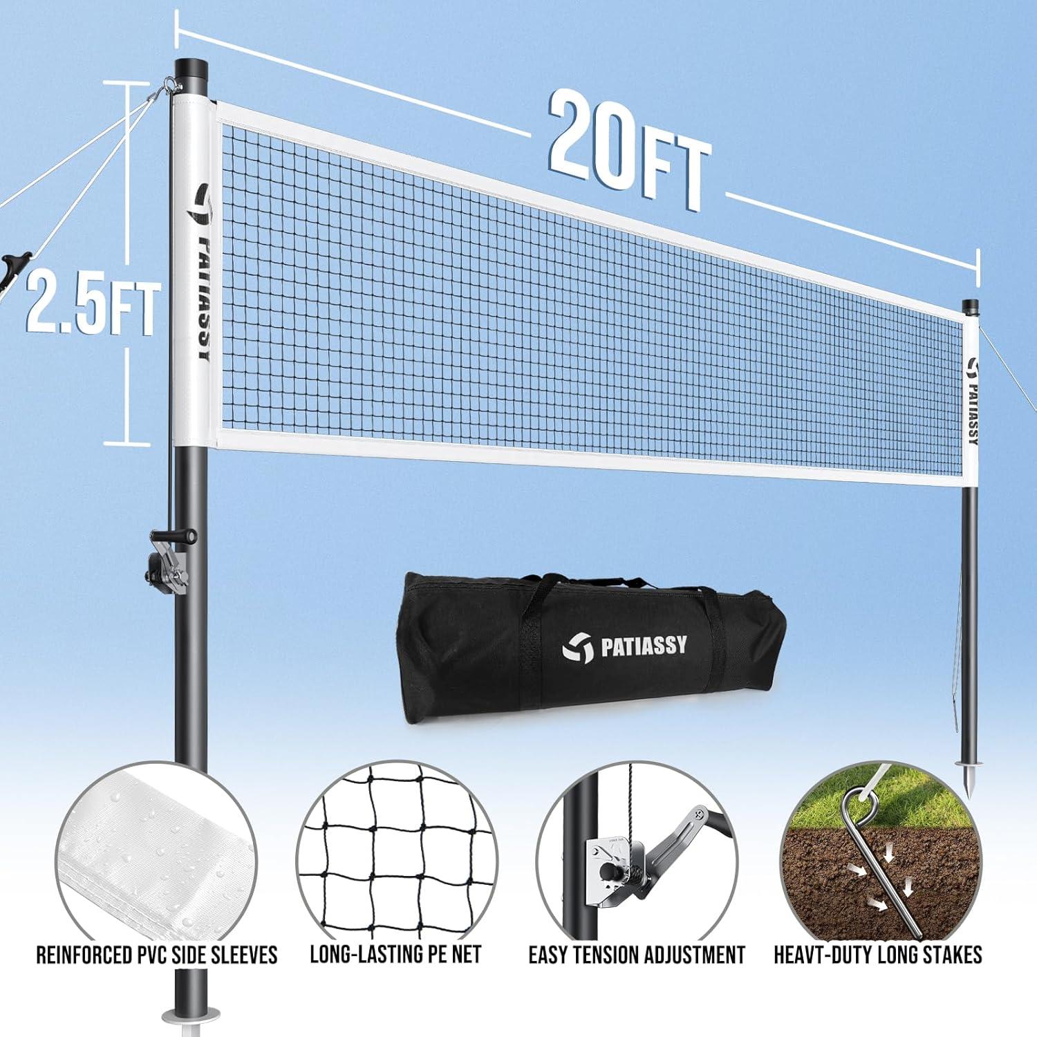 Juego de Bádminton Profesional Patiassy con Red y 4 Raquetas