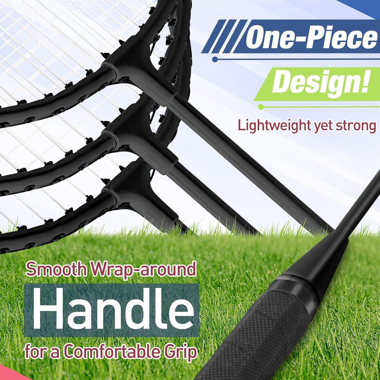 Set de Raquetas de Bádminton Chitidr - 6 Raquetas, 12 Volantes, 3 Bolsas