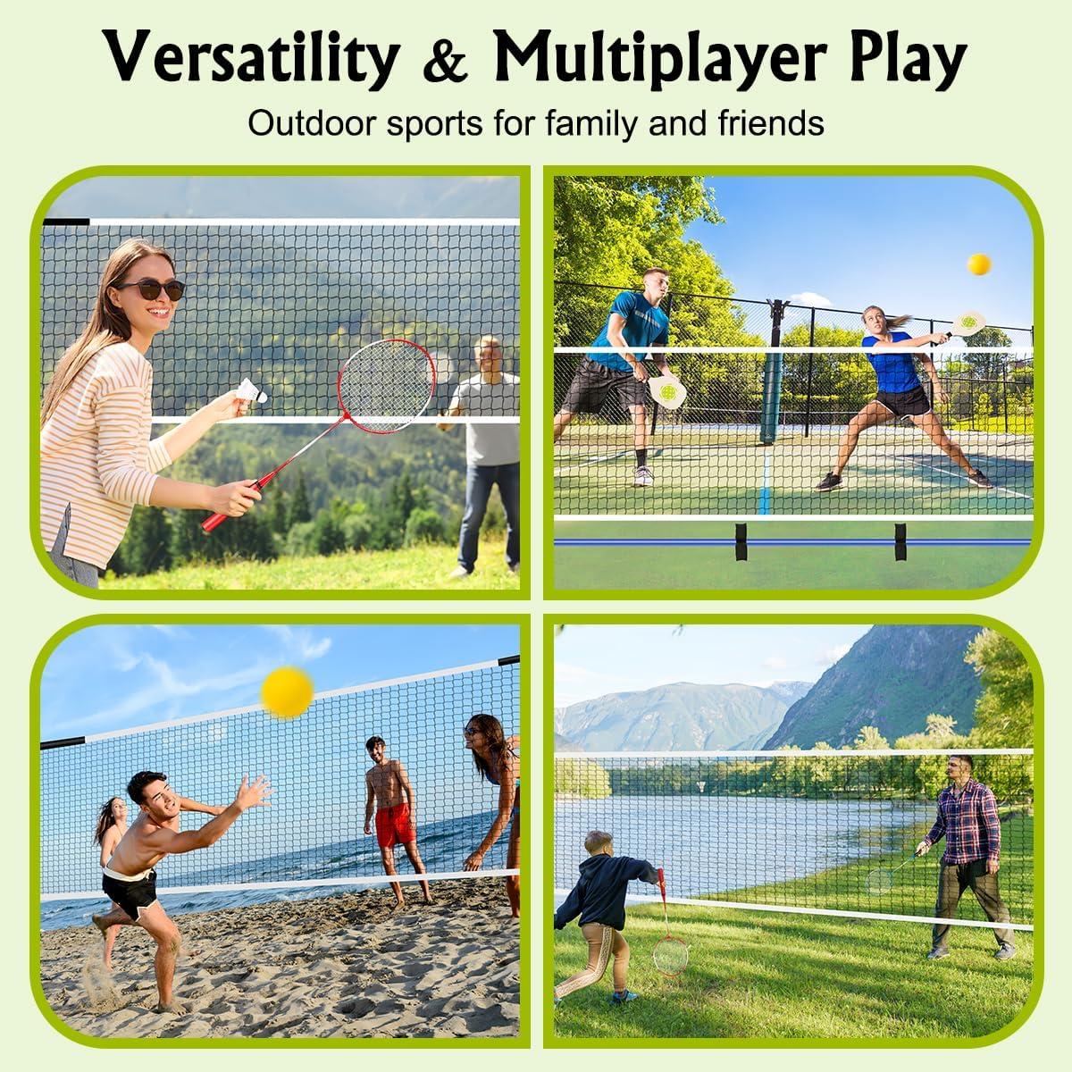 Juego de Red Ajustable KIKILIVE 3.05m para Pickleball y Badminton