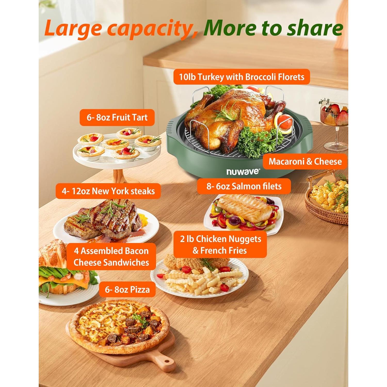 Horno Freidora de Aire Nuwave Pro Plus 2 4.54kg Oliva Silvestre