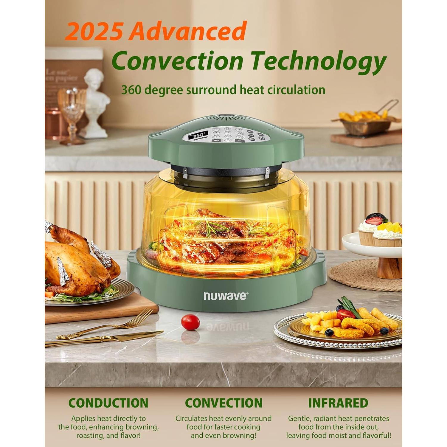 Horno Freidora de Aire Nuwave Pro Plus 2 4.54kg Oliva Silvestre