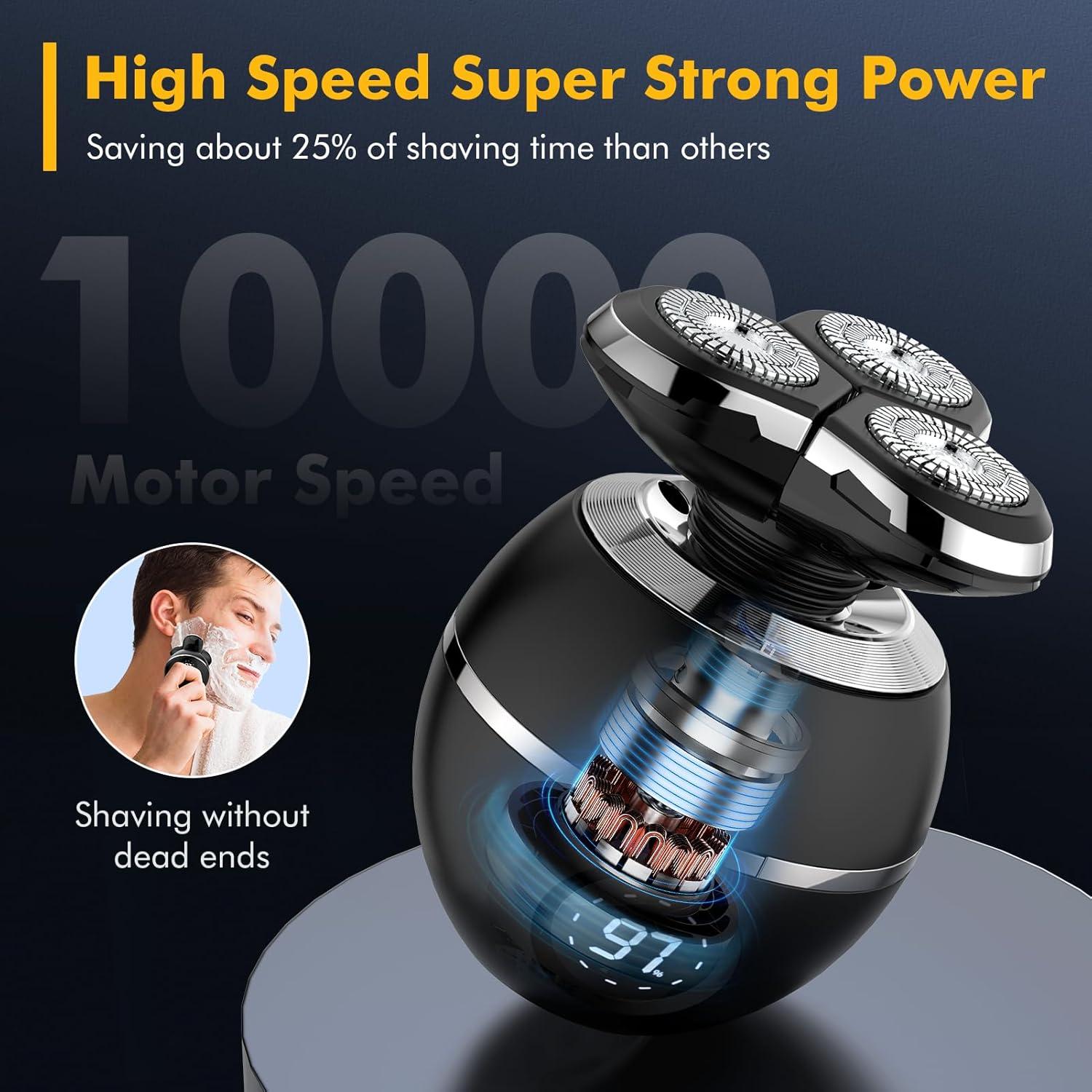 Afeitadora eléctrica 5 en 1 ETENTOUS RQ8870, recargable IPX7