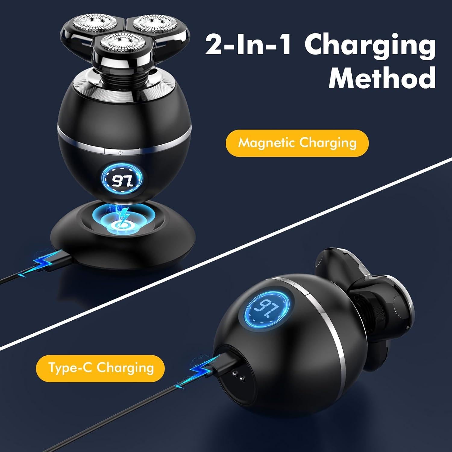 Afeitadora eléctrica 5 en 1 ETENTOUS RQ8870, recargable IPX7