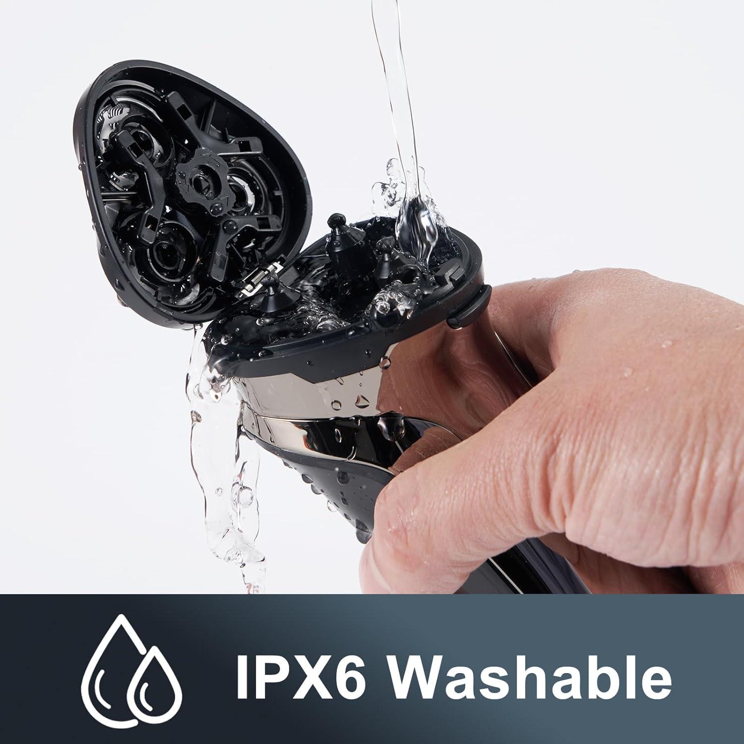 Afeitadora eléctrica KOMINGDON impermeable USB-C 4D con recortadora