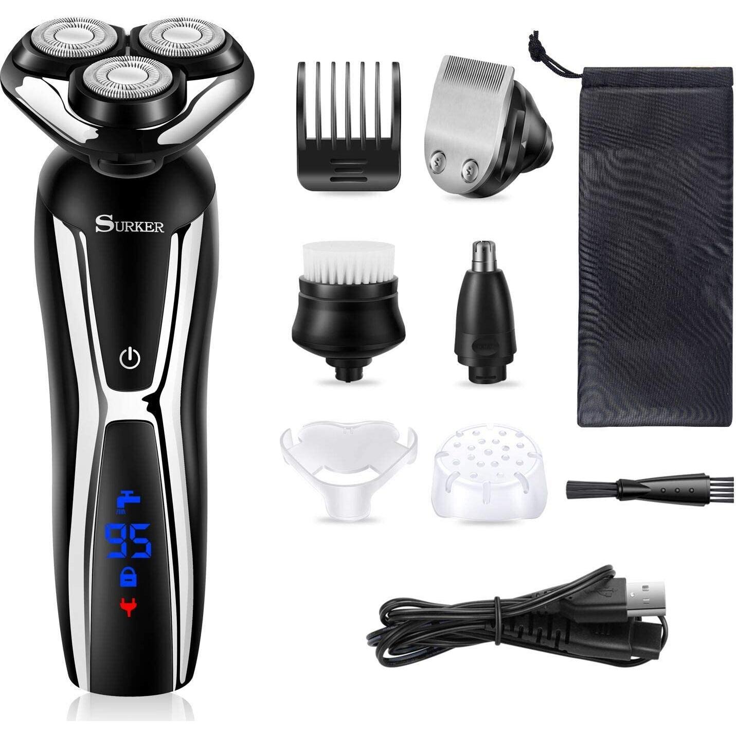 Cortadora de Cabello Eléctrica SURKER 3 en 1 Impermeable USB