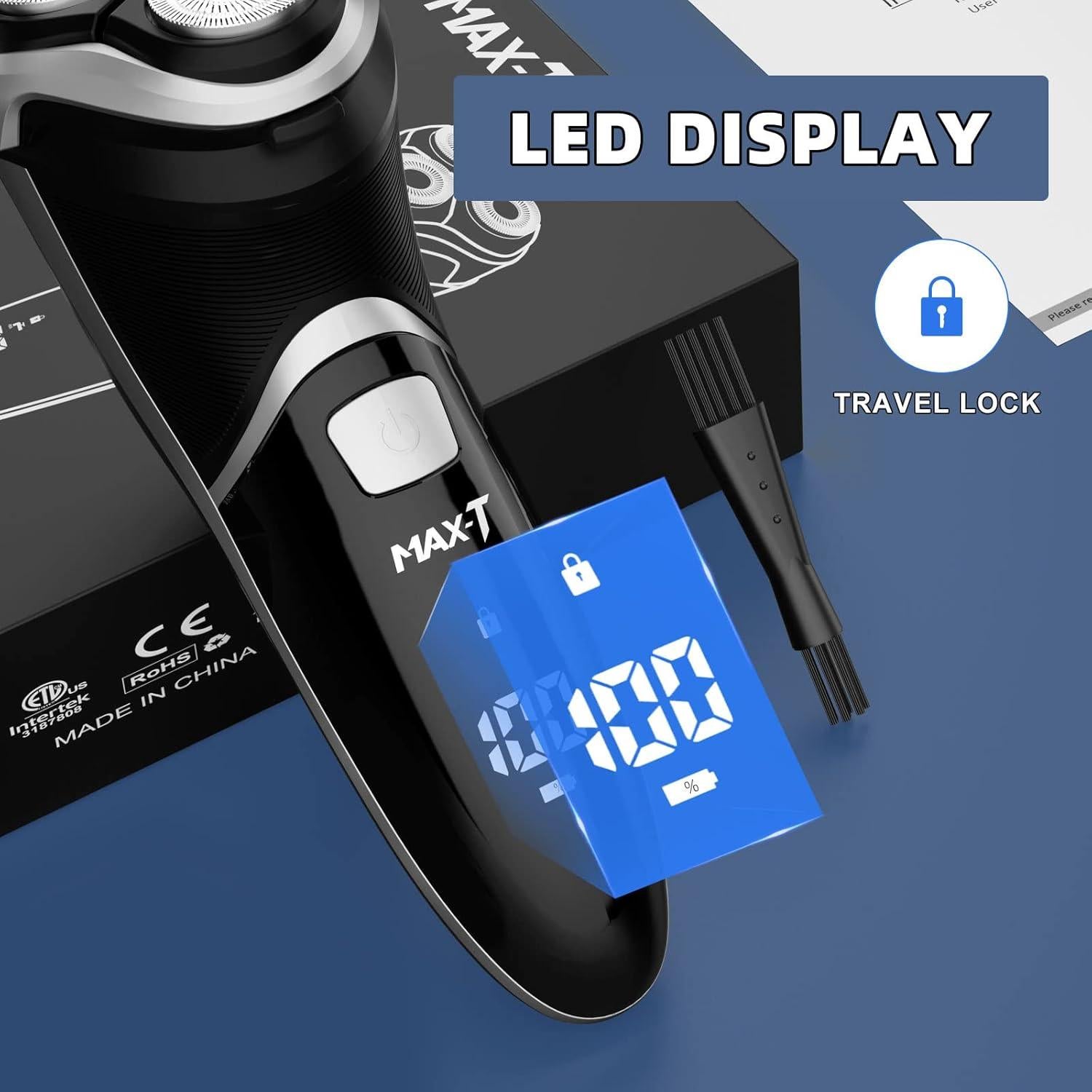 Afeitadora eléctrica MAX-T 8101 USB impermeable IPX7