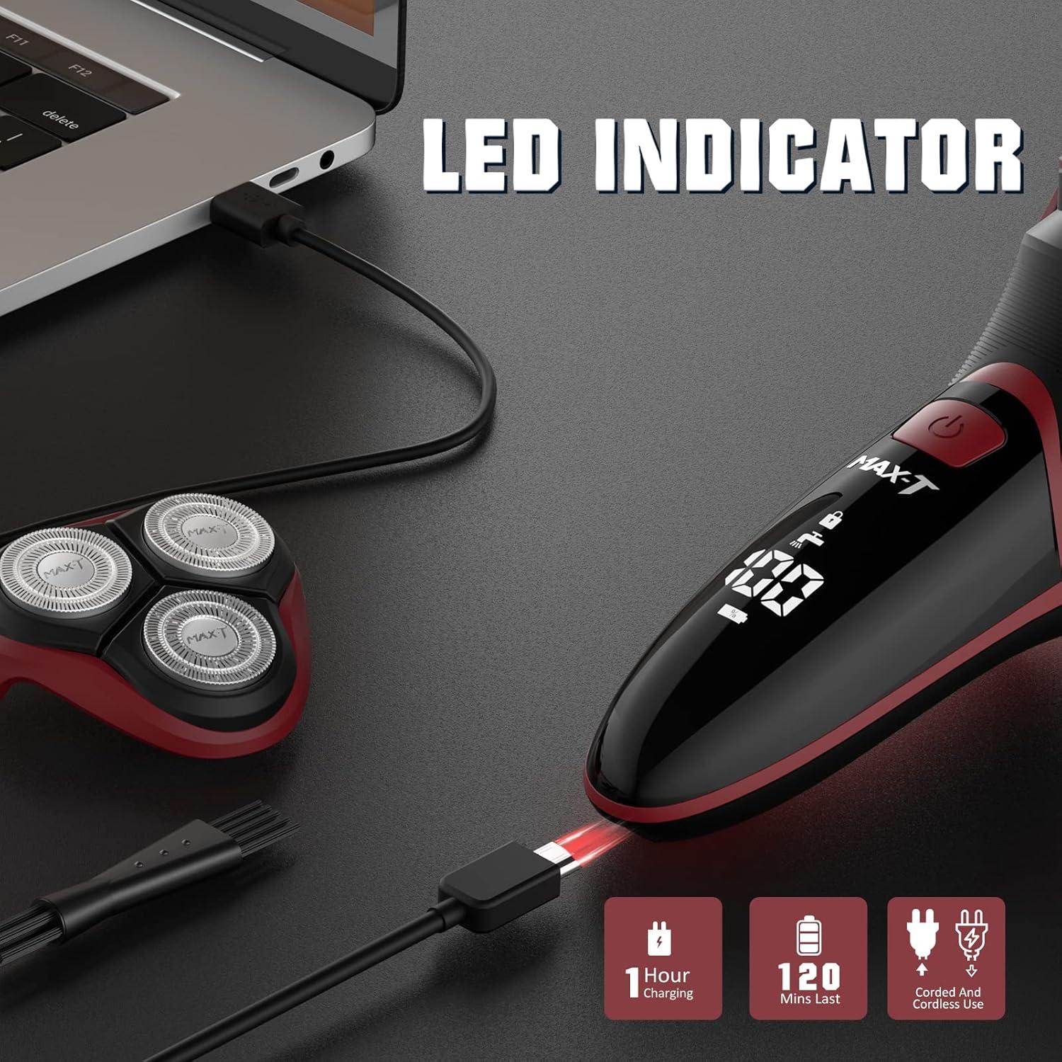 Afeitadora Eléctrica MAX-T RMS8101 3D Recargable Roja