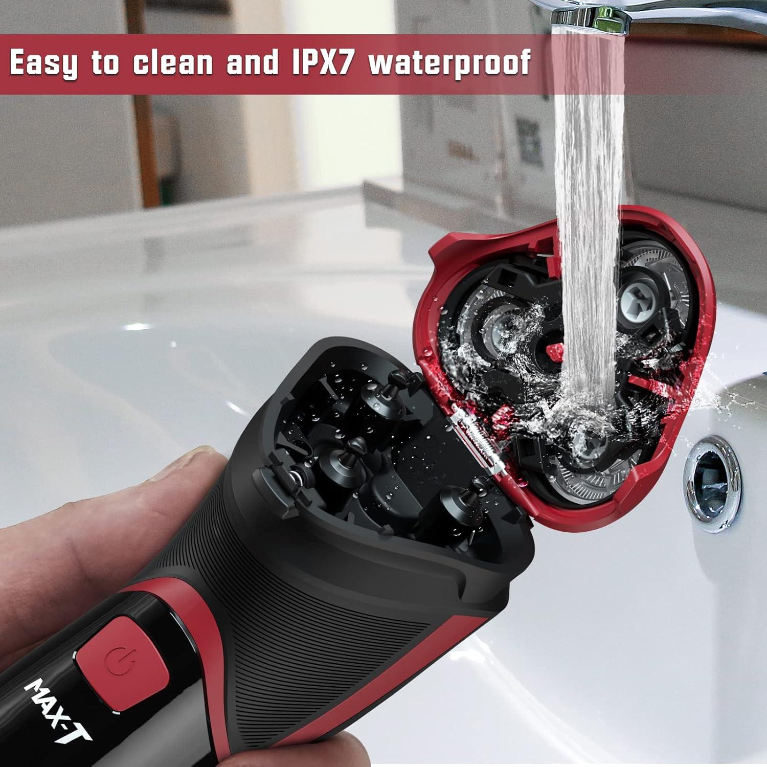 Afeitadora Eléctrica MAX-T RMS8101 3D Recargable Roja