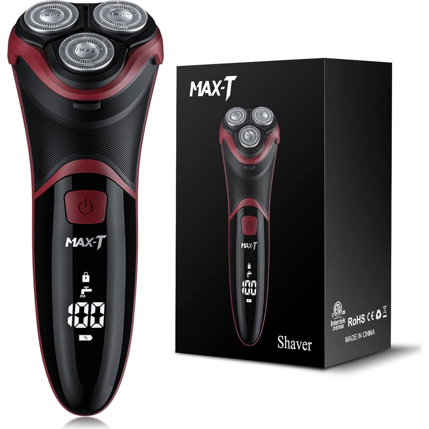 Afeitadora Eléctrica MAX-T RMS8101 3D Recargable Roja