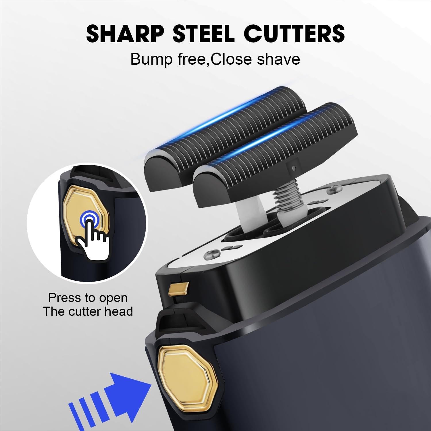 Afeitadora Eléctrica Doble de Lámina HIENA PRO HYN-809, Inalámbrica