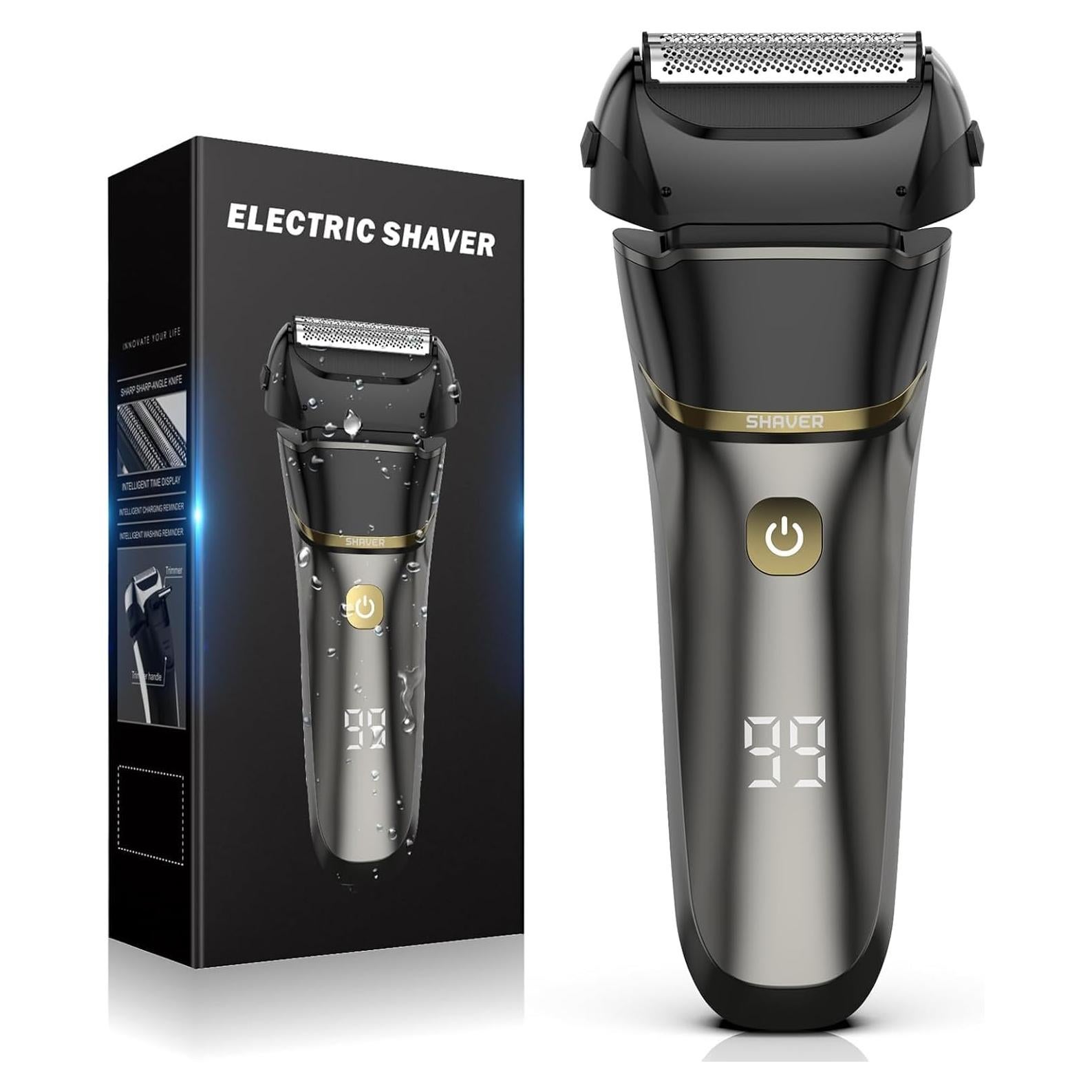 Afeitadora eléctrica Orvina 90 recargable a prueba de agua LED