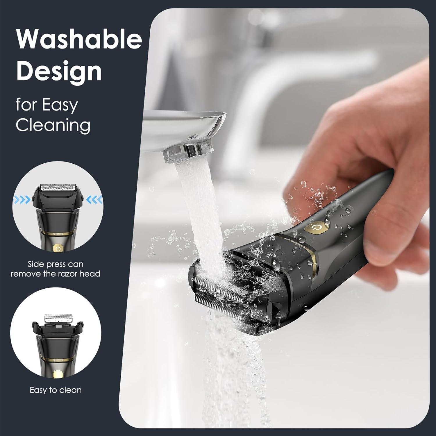 Afeitadora eléctrica Orvina 90 recargable a prueba de agua LED