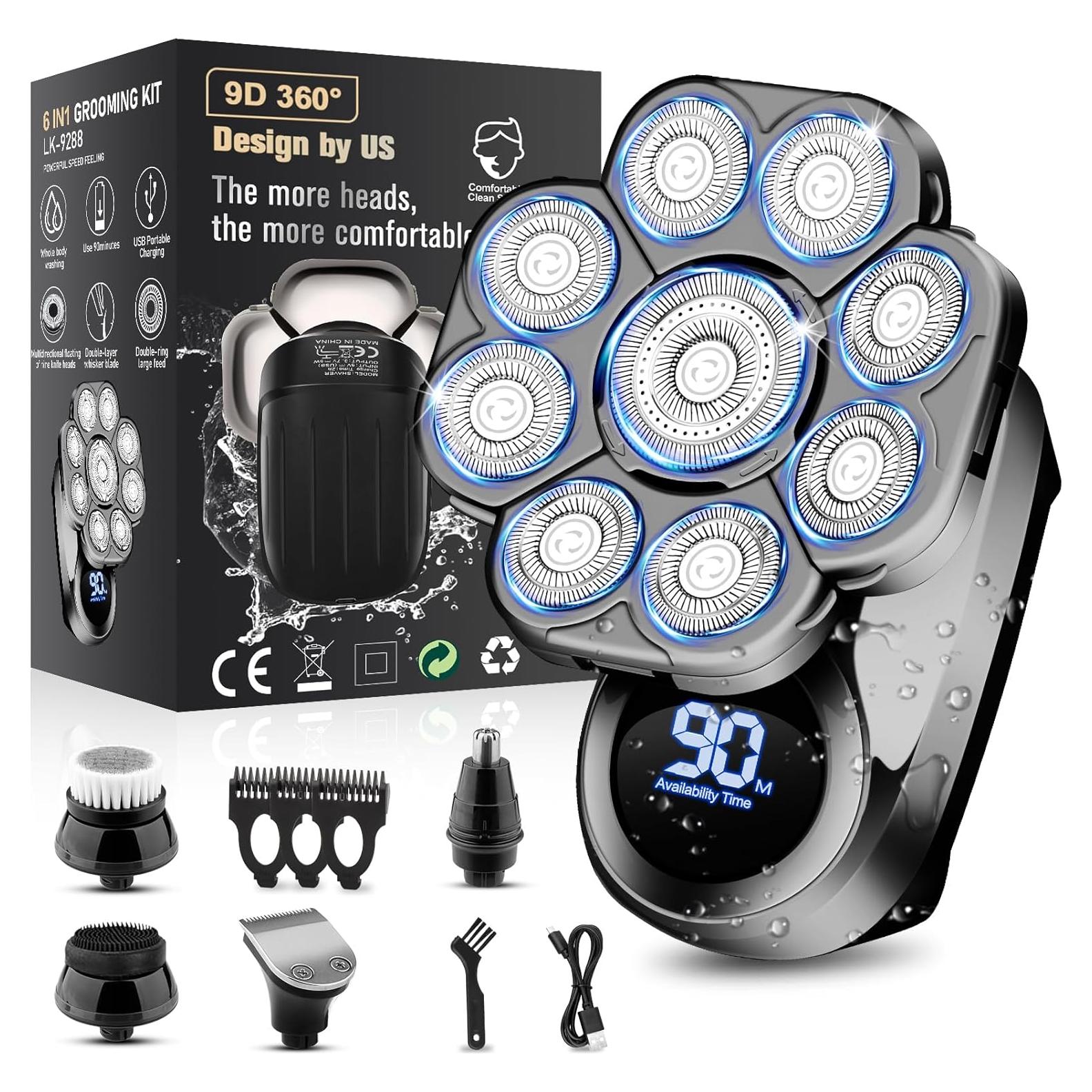 Afeitadora Eléctrica 9D Handsomemen Impermeable 5 en 1