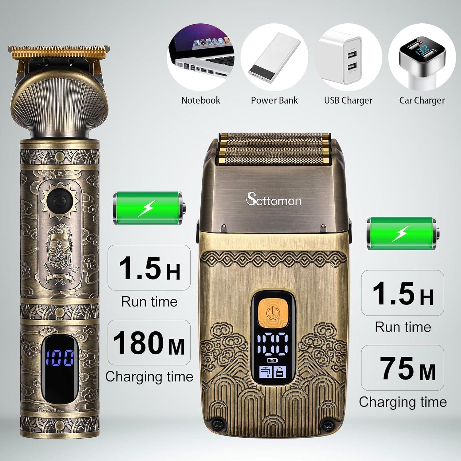 Kit de Recortadora y Afeitadora Scttomon H202 Inalámbrico