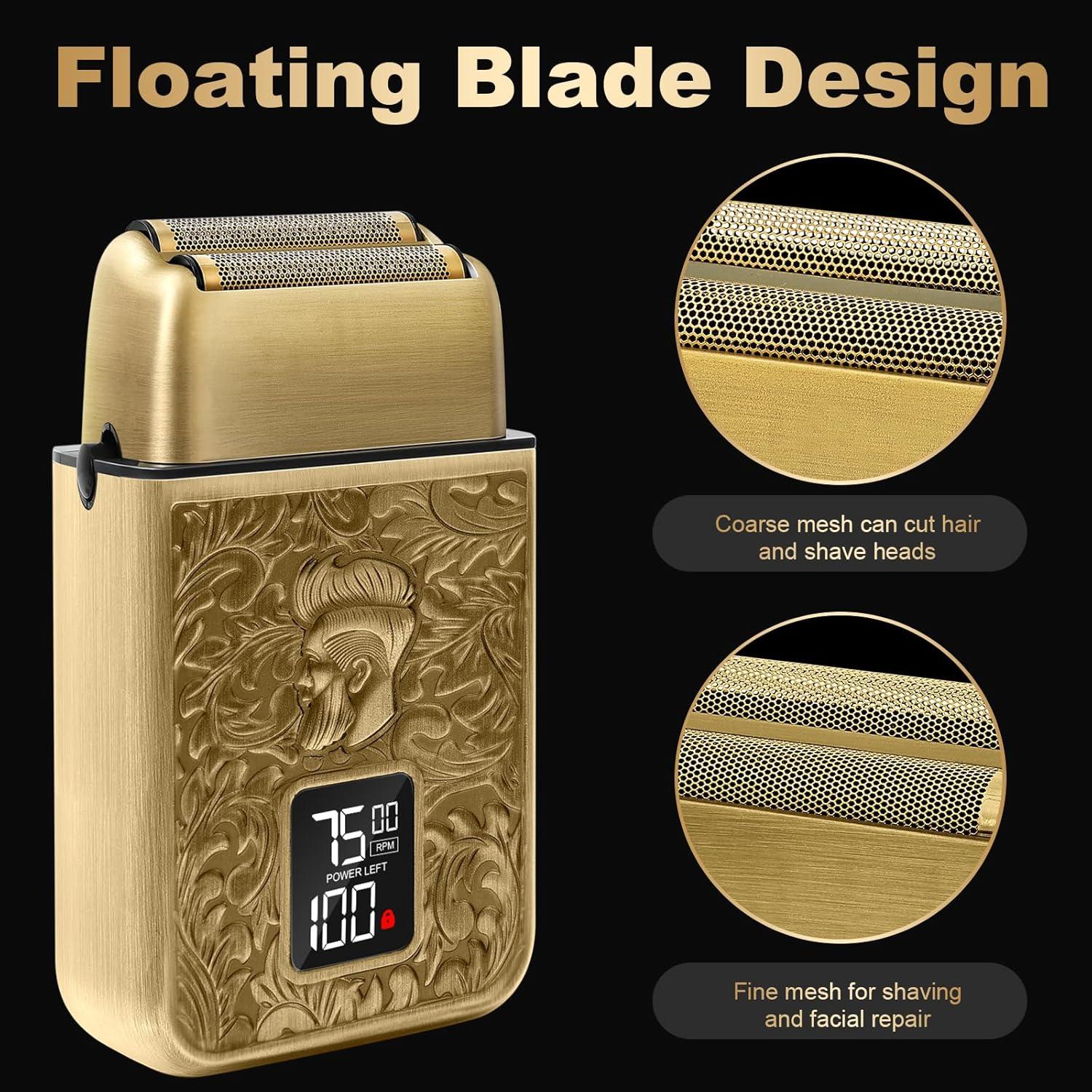 Kit de Afeitado Eléctrico Profesional GEC - 3 en 1, Cuchillas T de Titanio