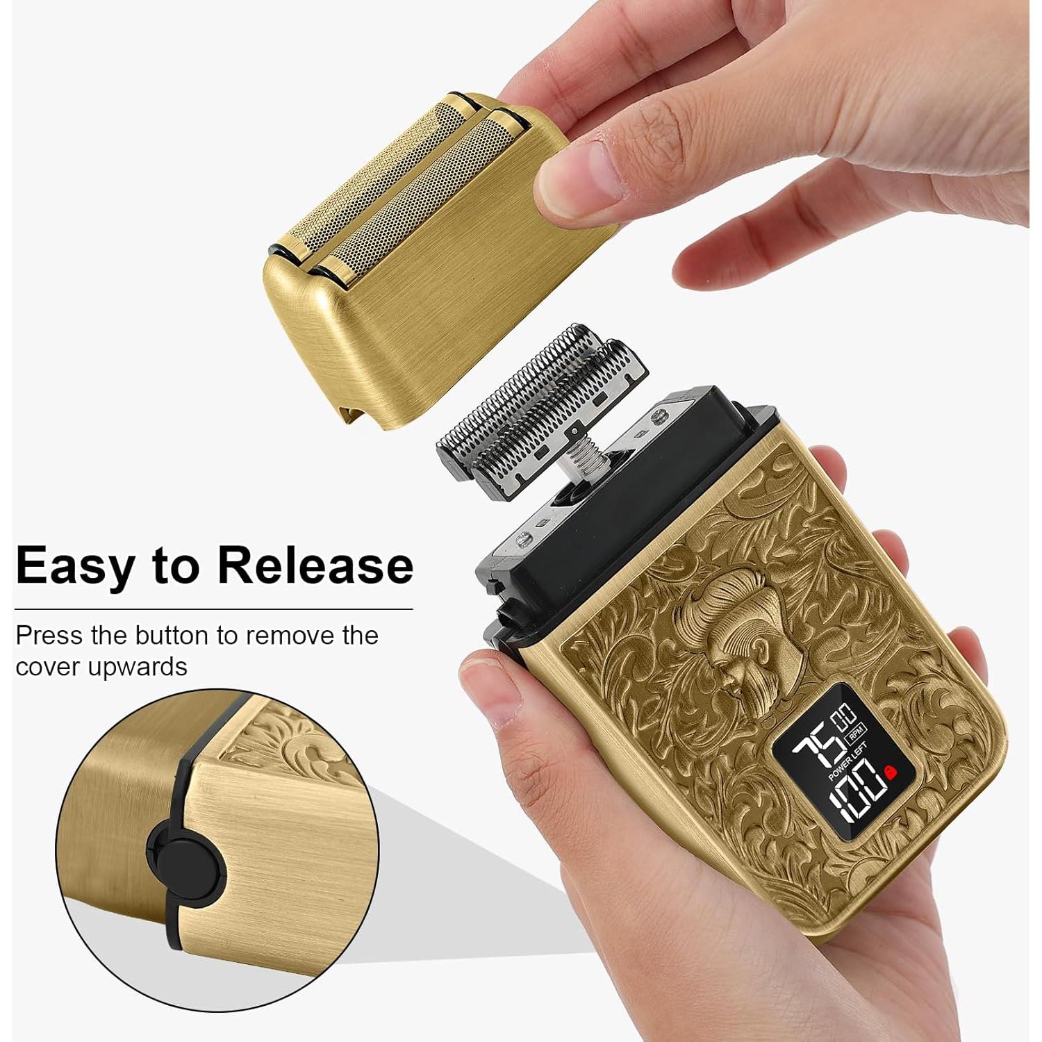 Kit de Afeitado Eléctrico Profesional GEC - 3 en 1, Cuchillas T de Titanio