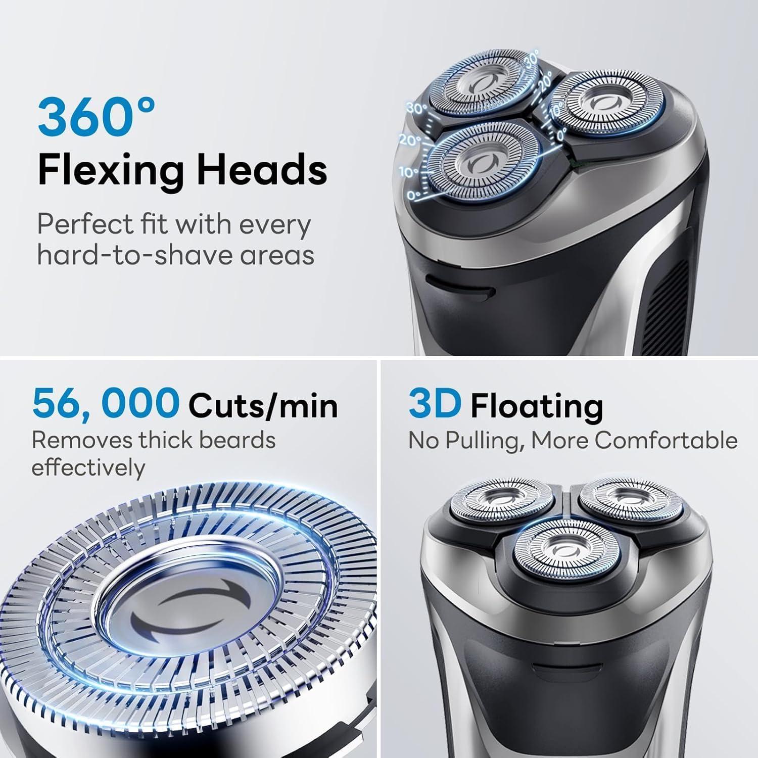 Afeitadora eléctrica DOAO A3 Pro 2 en 1 impermeable recargable