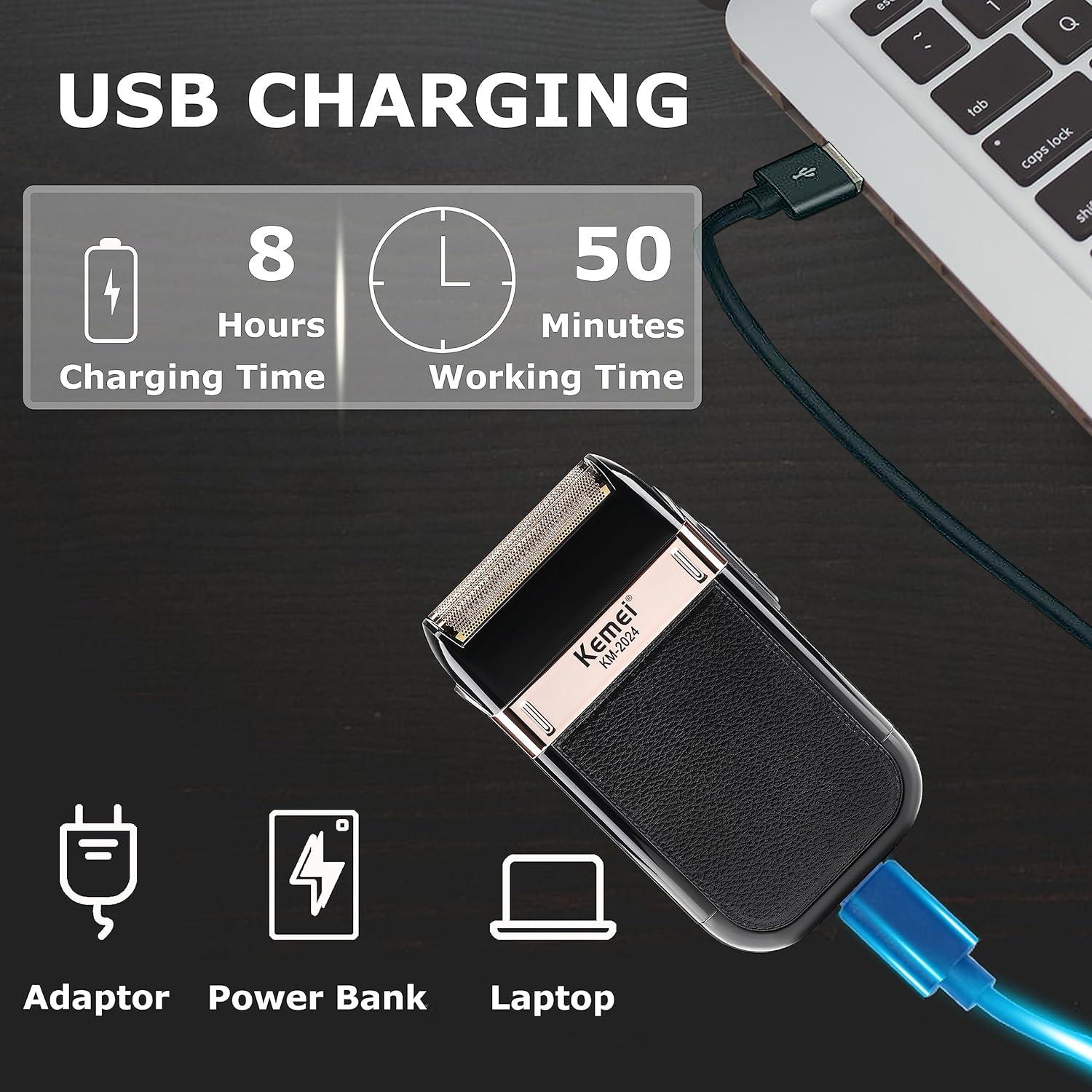 Afeitadora Eléctrica KEMEI KM-2024 Impermeable Recargable